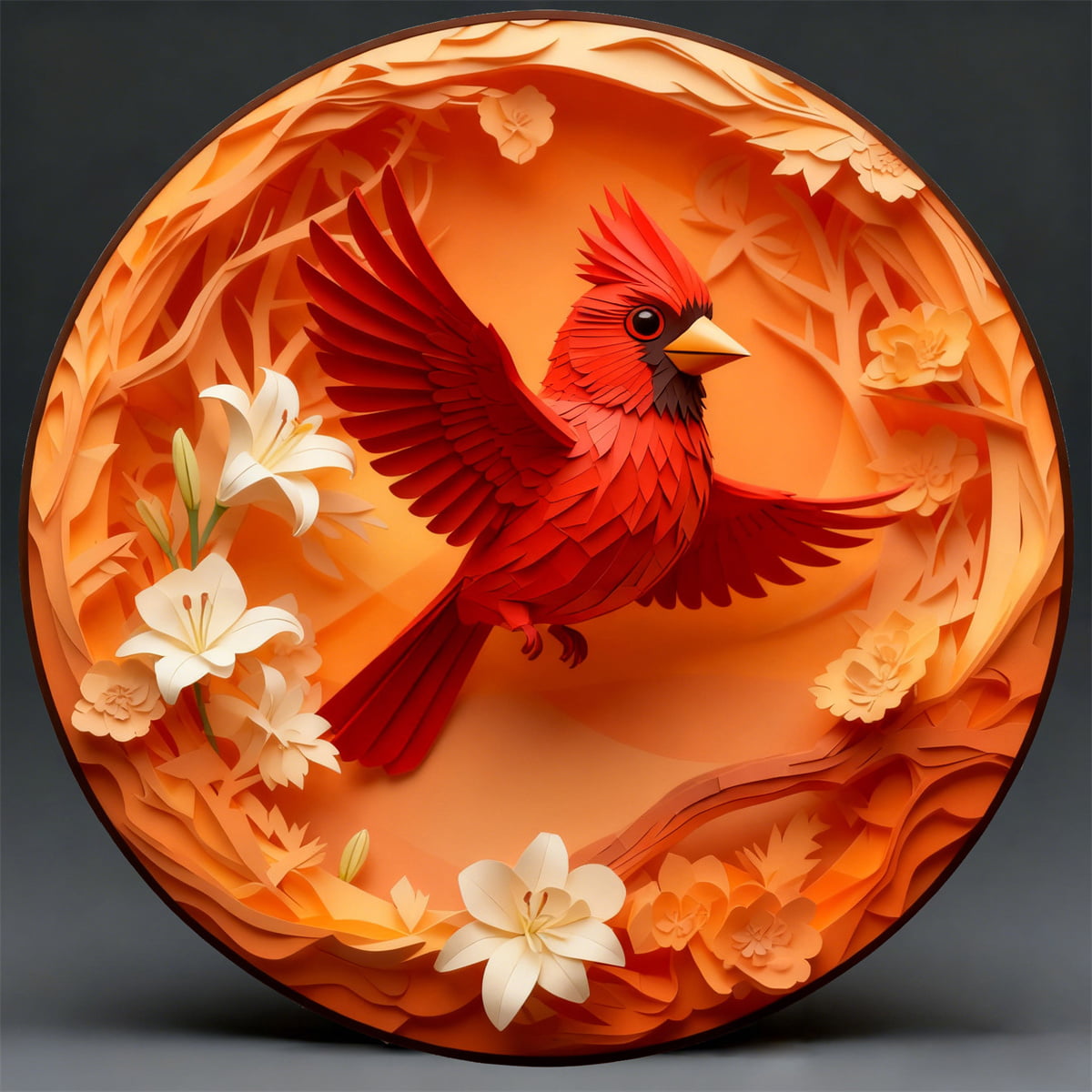 Flying Cardinal Wooden Jigsaw Puzzle