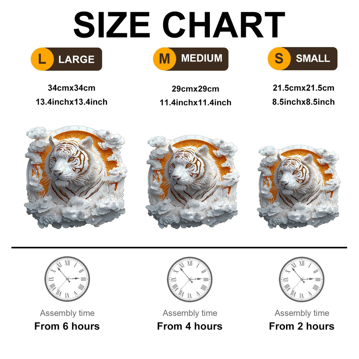 3D Tiger Wooden Jigsaw Puzzle