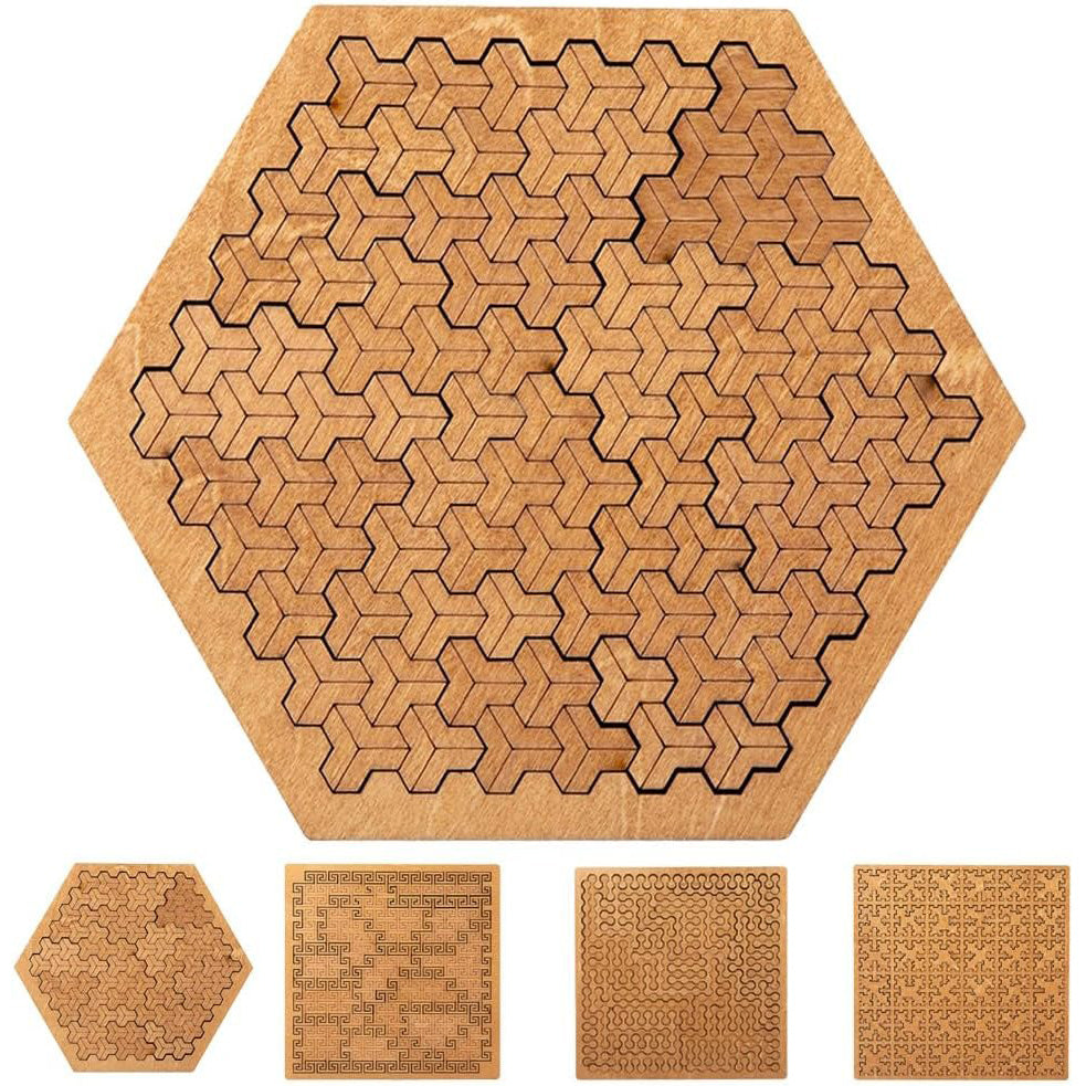 🧩Hilbert Curve Wooden Fractal Tray Puzzle
