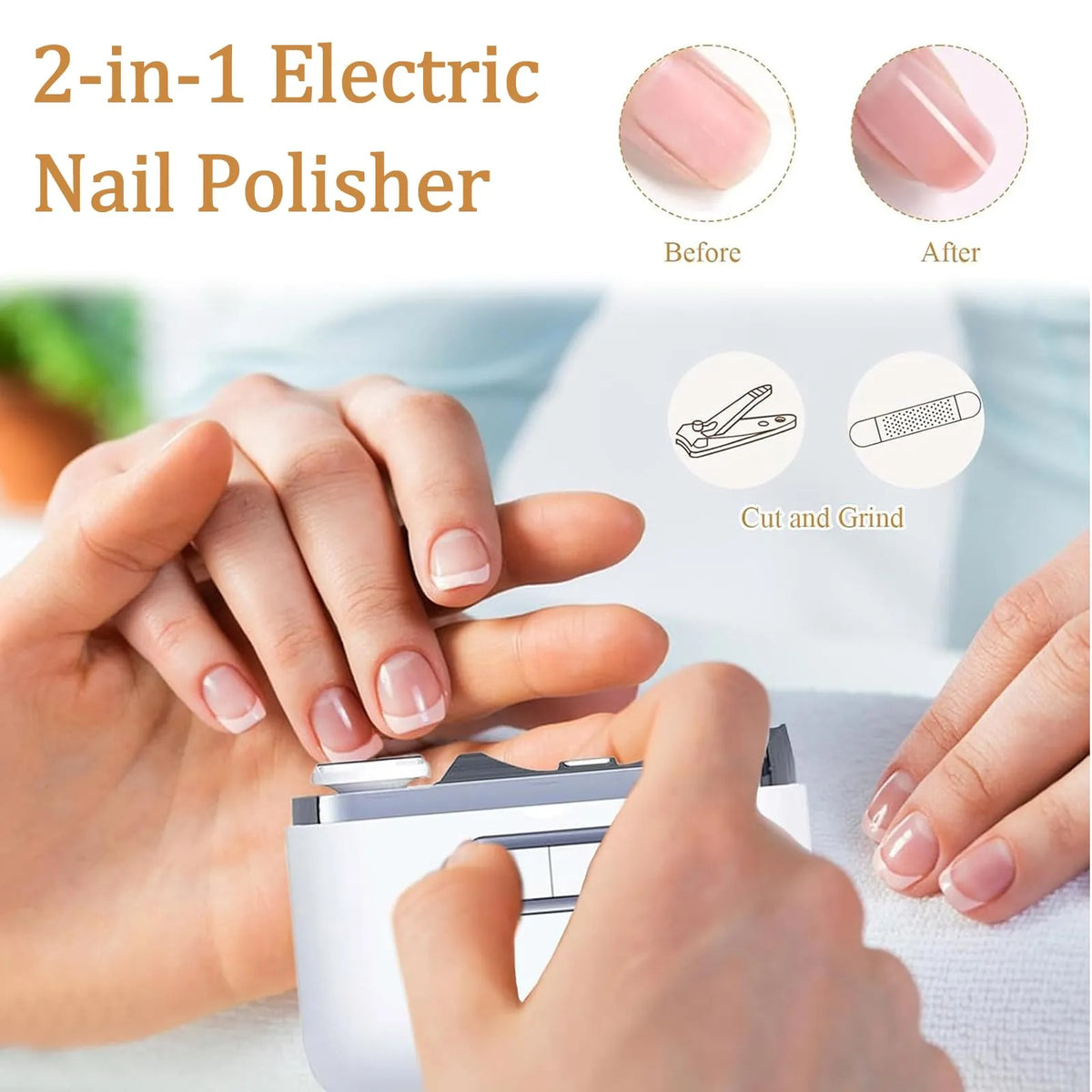 2 in 1 Electric Automatic Nail Clipper Trimmer