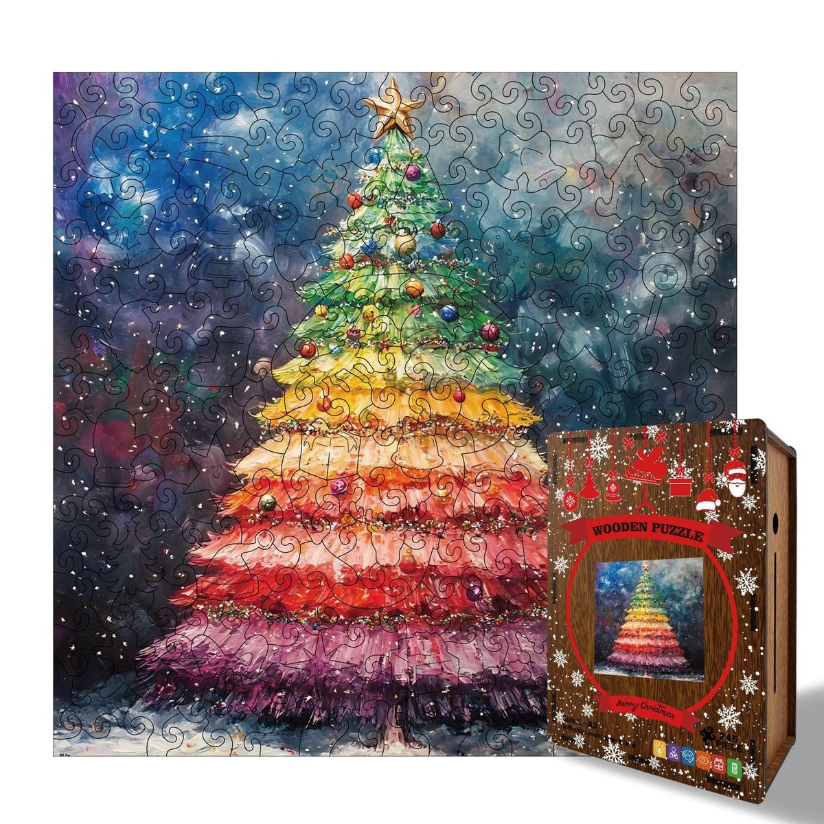 Wooden Christmas Tree Puzzle Money Box - L