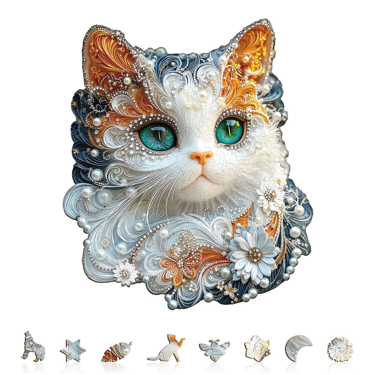 Jewelry Kitten Wooden Jigsaw Puzzle