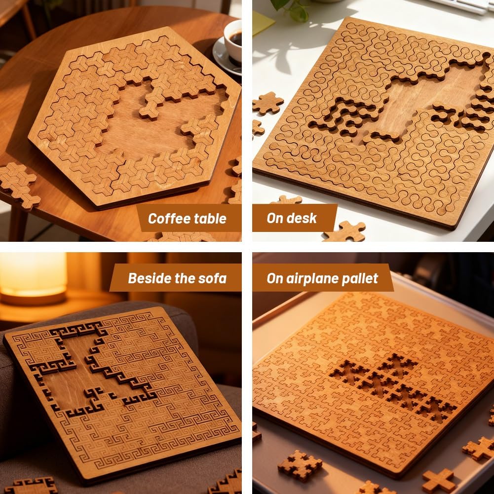 🧩Hilbert Curve Wooden Fractal Tray Puzzle